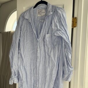 Frank & Eileen Light Blue Striped Rory Dress